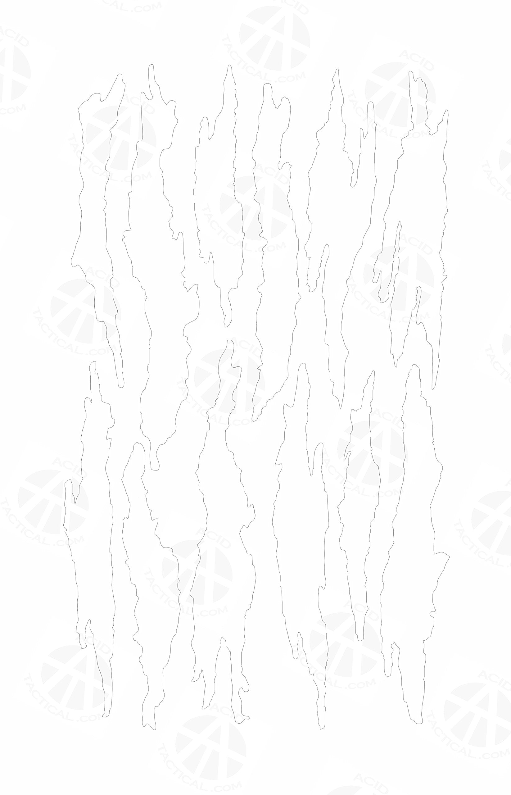 Acid Tactical torn camo design C stencil on plastic allows easy alignment during application.