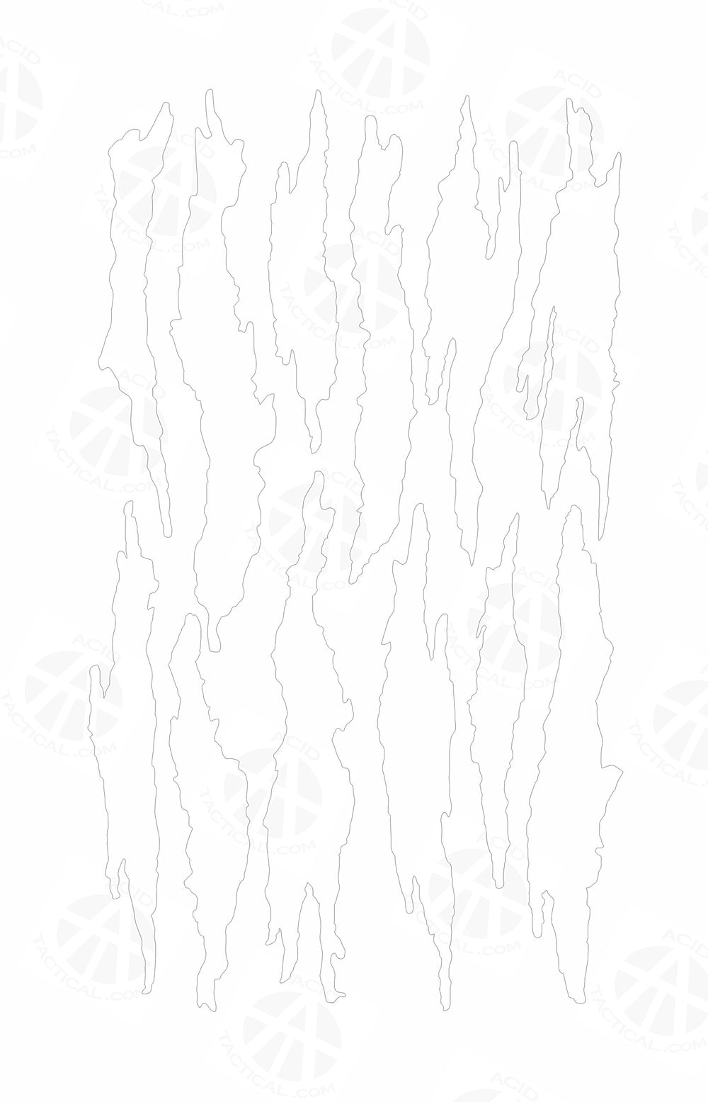 Acid Tactical torn camo design C stencil on plastic allows easy alignment during application.