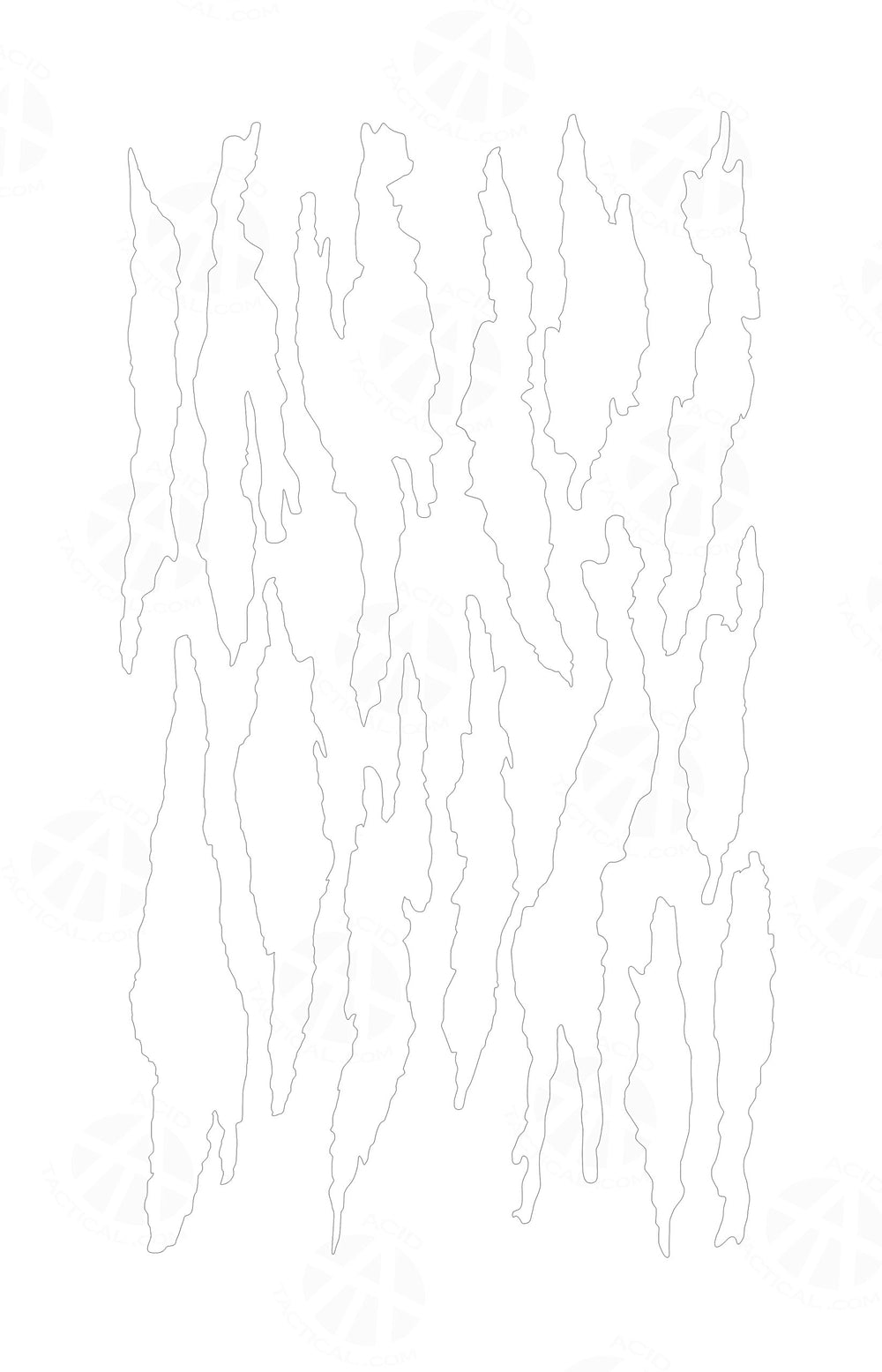 Acid Tactical torn camo design C stencil on gear helps conceal with natural tones.