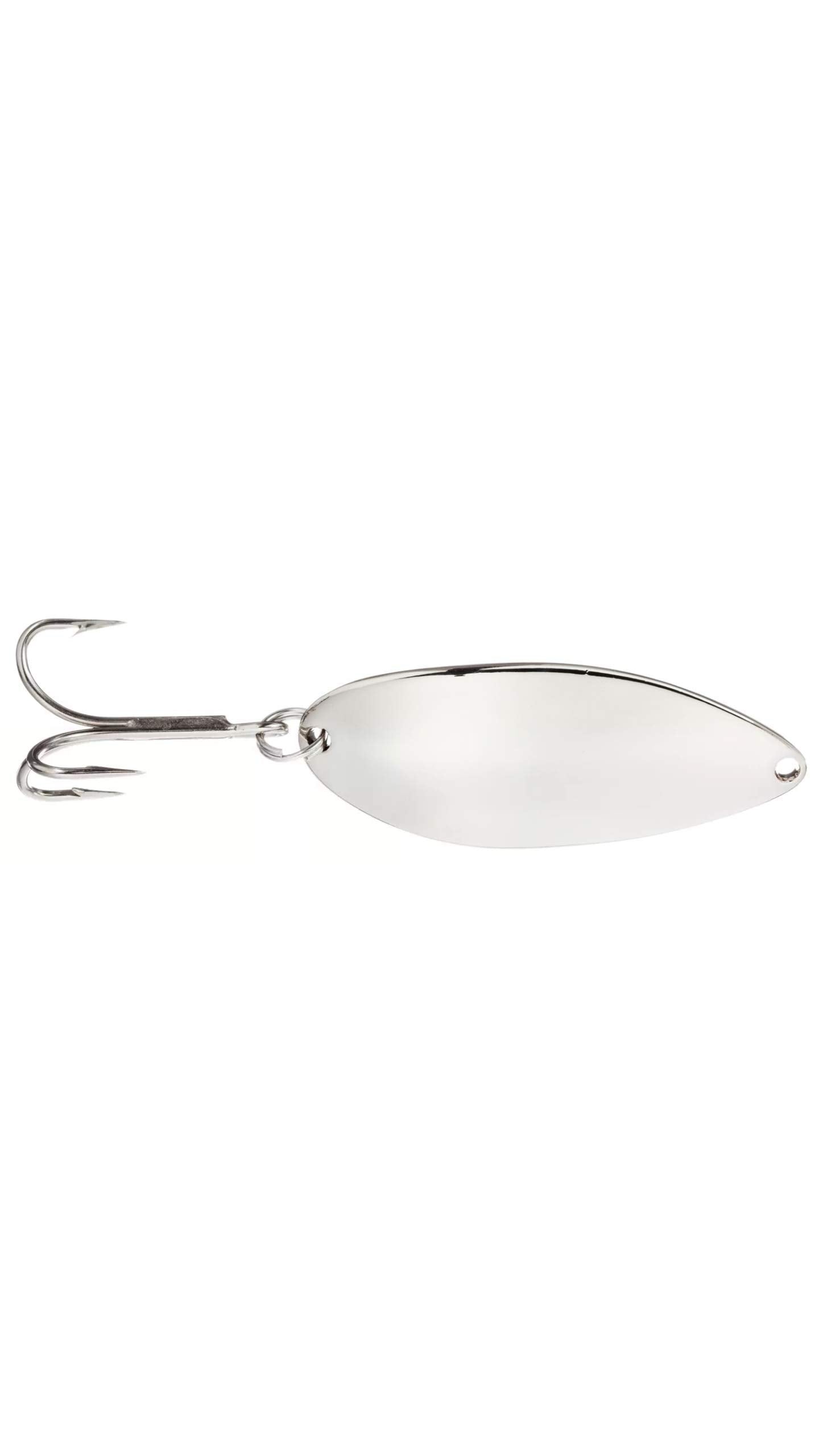 Acme Little Cleo spoon shows humpbacked shape for lifelike lure motion.