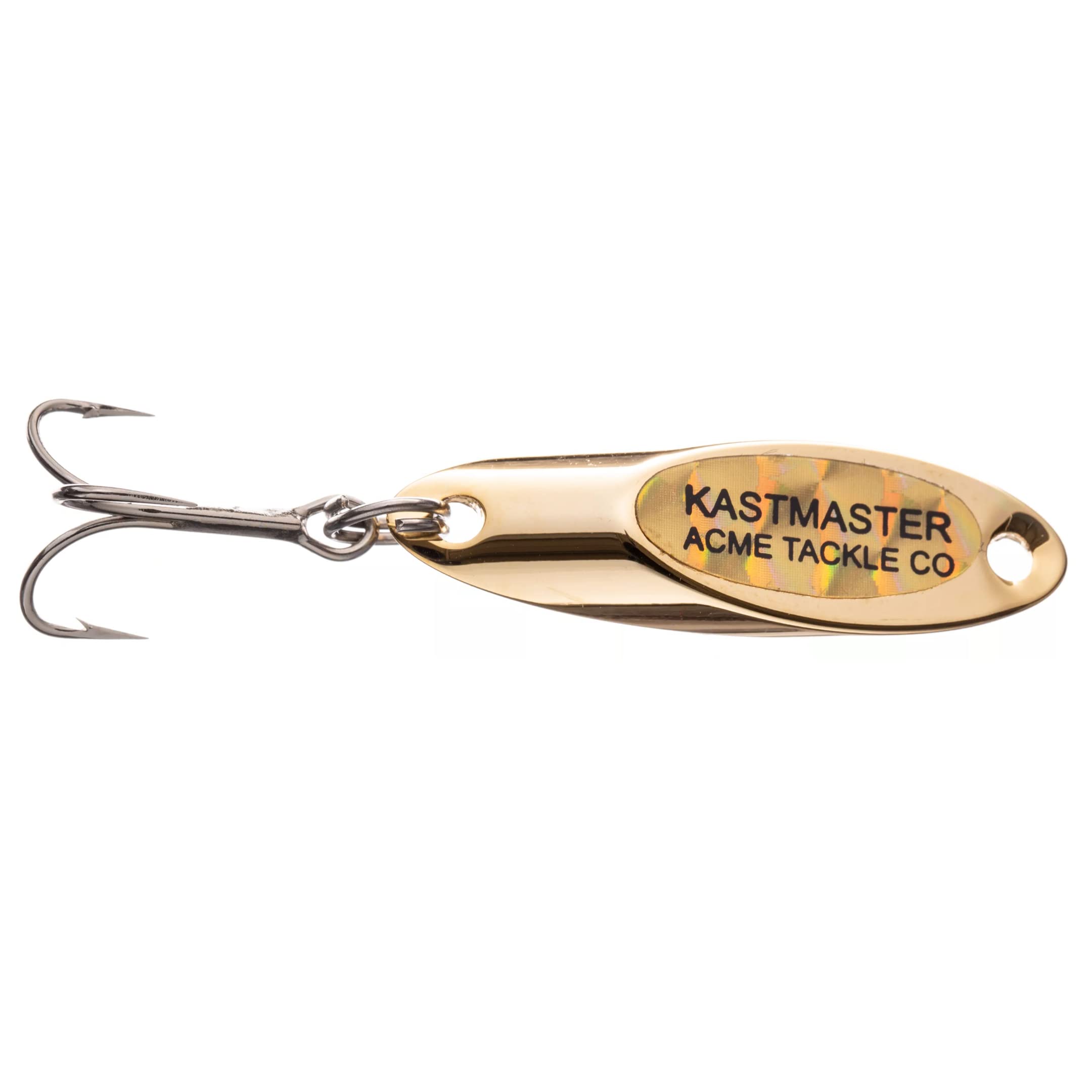Acme Kastmaster W/TP 1/24oz gold in action for longer casts and versatile fishing.