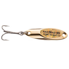 Acme Kastmaster W/TP 1/24oz gold in action for longer casts and versatile fishing.