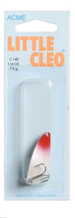 Acme Little Cleo 1/4oz Pearl Red Hd lure shown for freshwater fishing, ideal for trout and bass
