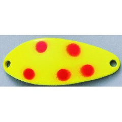 Acme Little Cleo lure with chartreuse orange dot, versatile for trolling or casting.