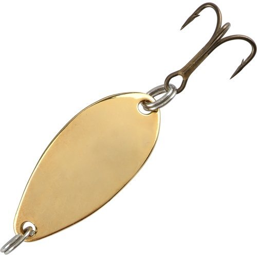 Acme C180-G Little CleoSpoon gold, top view, humpback profile creates erratic movement.