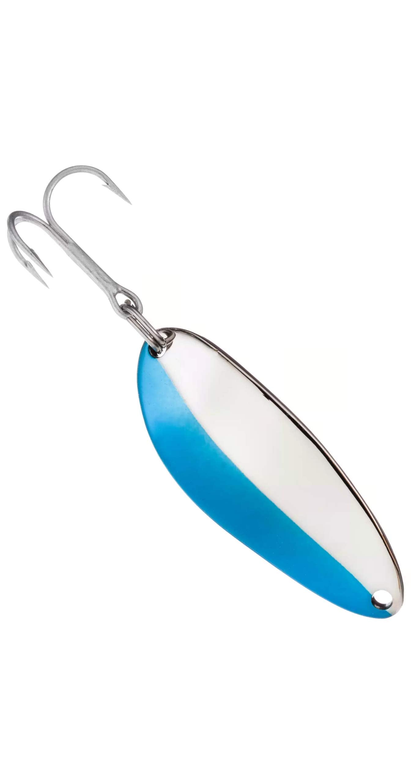Acme Little CleoSpoon wiggling action image, fat-baitfish illusion attracts curious predators.