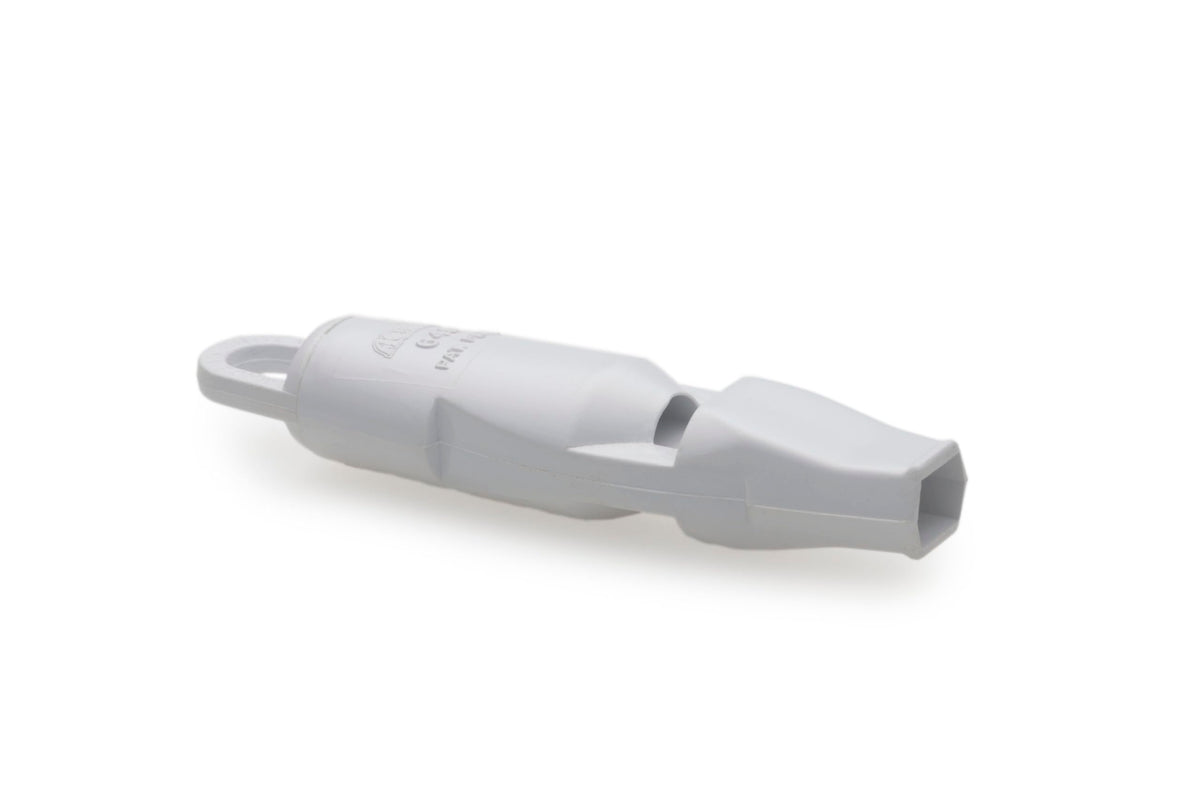 ACME No. 649 survival whistle front view highlighting compact rugged design for quick use.