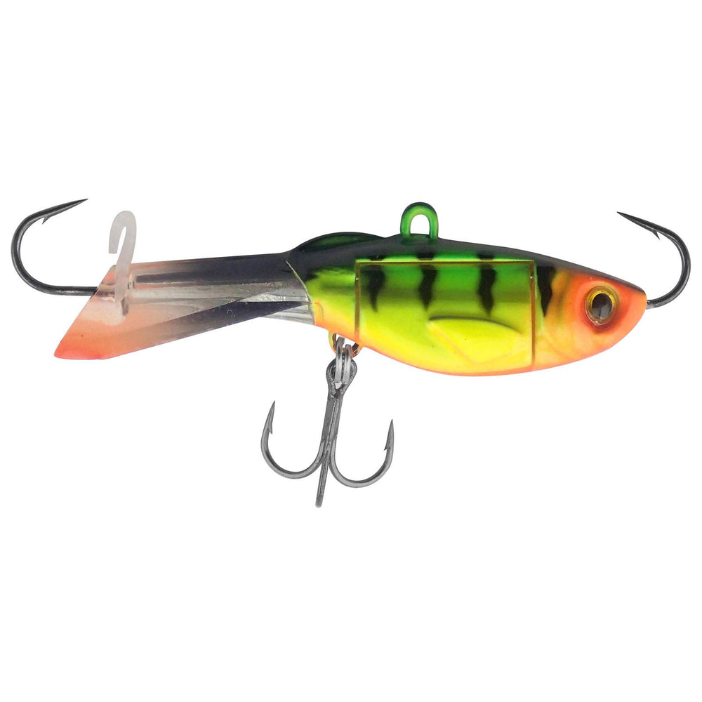 Acme Tackle Hyper-Glide Fire Tiger 2in front view showing color and silhouette for visibility