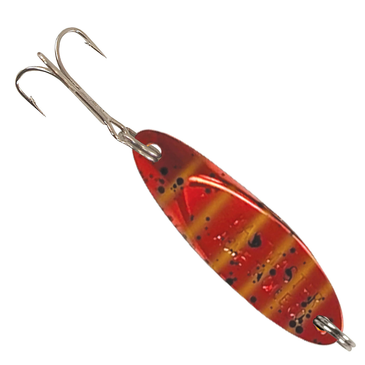 Acme Kastmaster Salmonfly spoon showing saltwater-ready lure with baitfish-imitating action for long casts