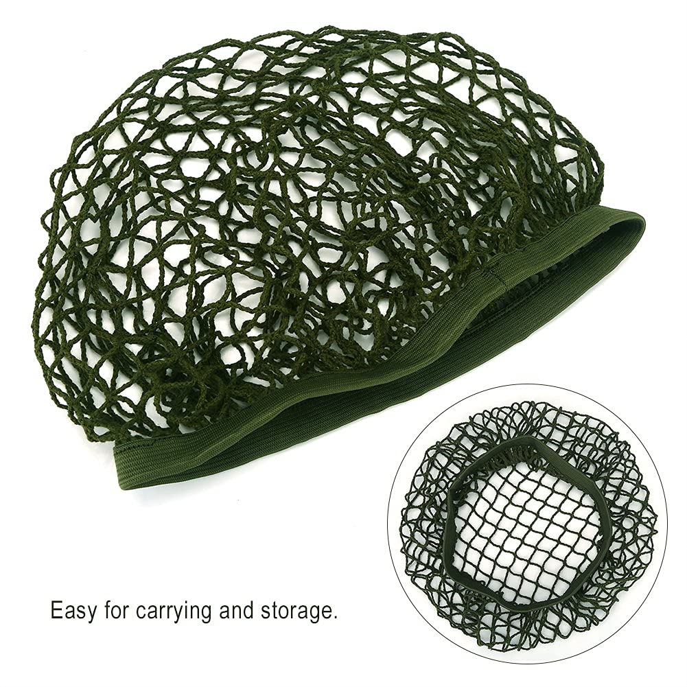 Acogedor army green net aids concealment in varied terrains.