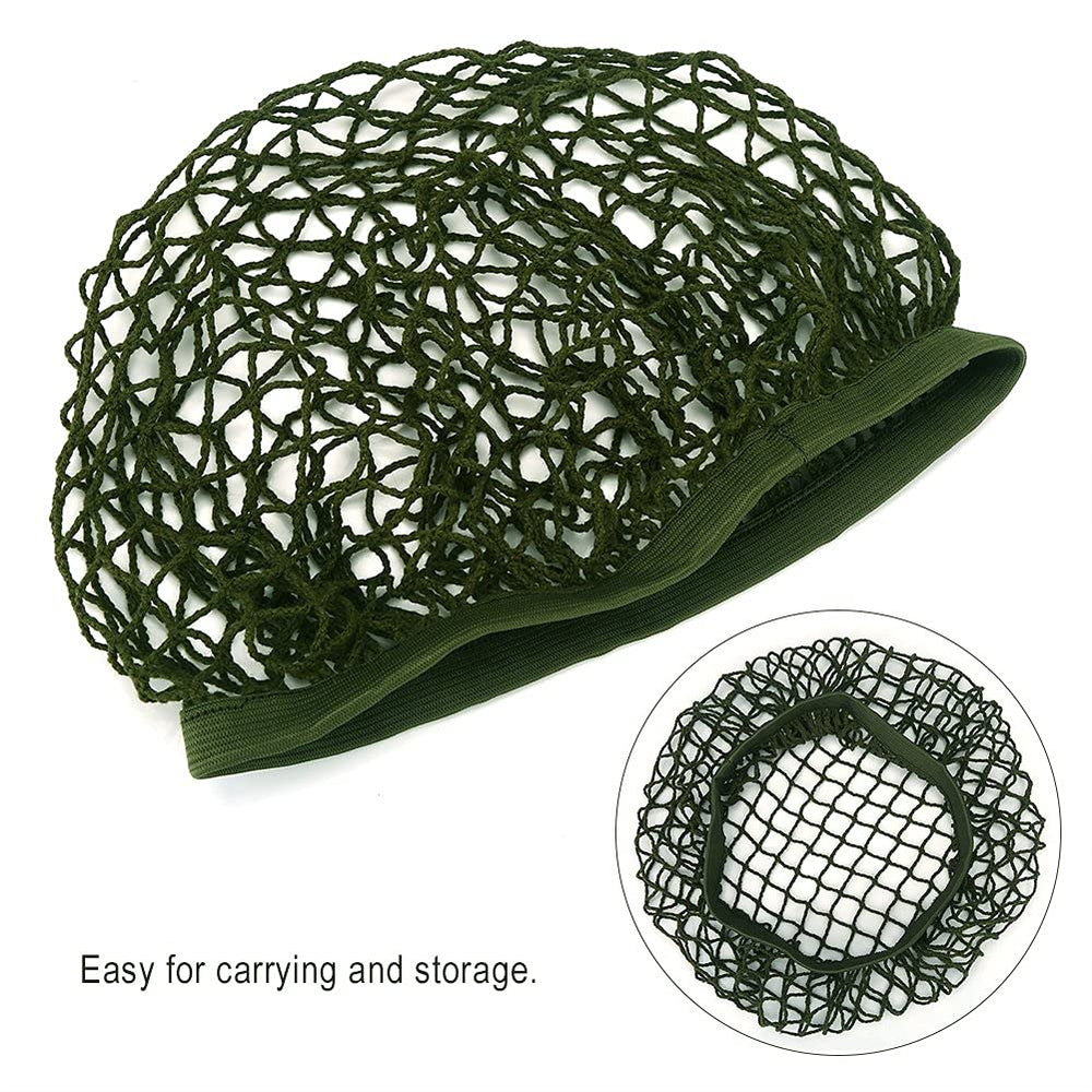 Acogedor army green net aids concealment in varied terrains.