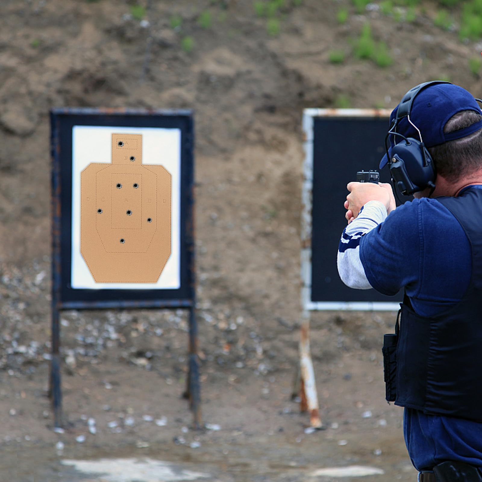 Acostop three-layer corrugated cardboard target closeup demonstrating durability for long sessions