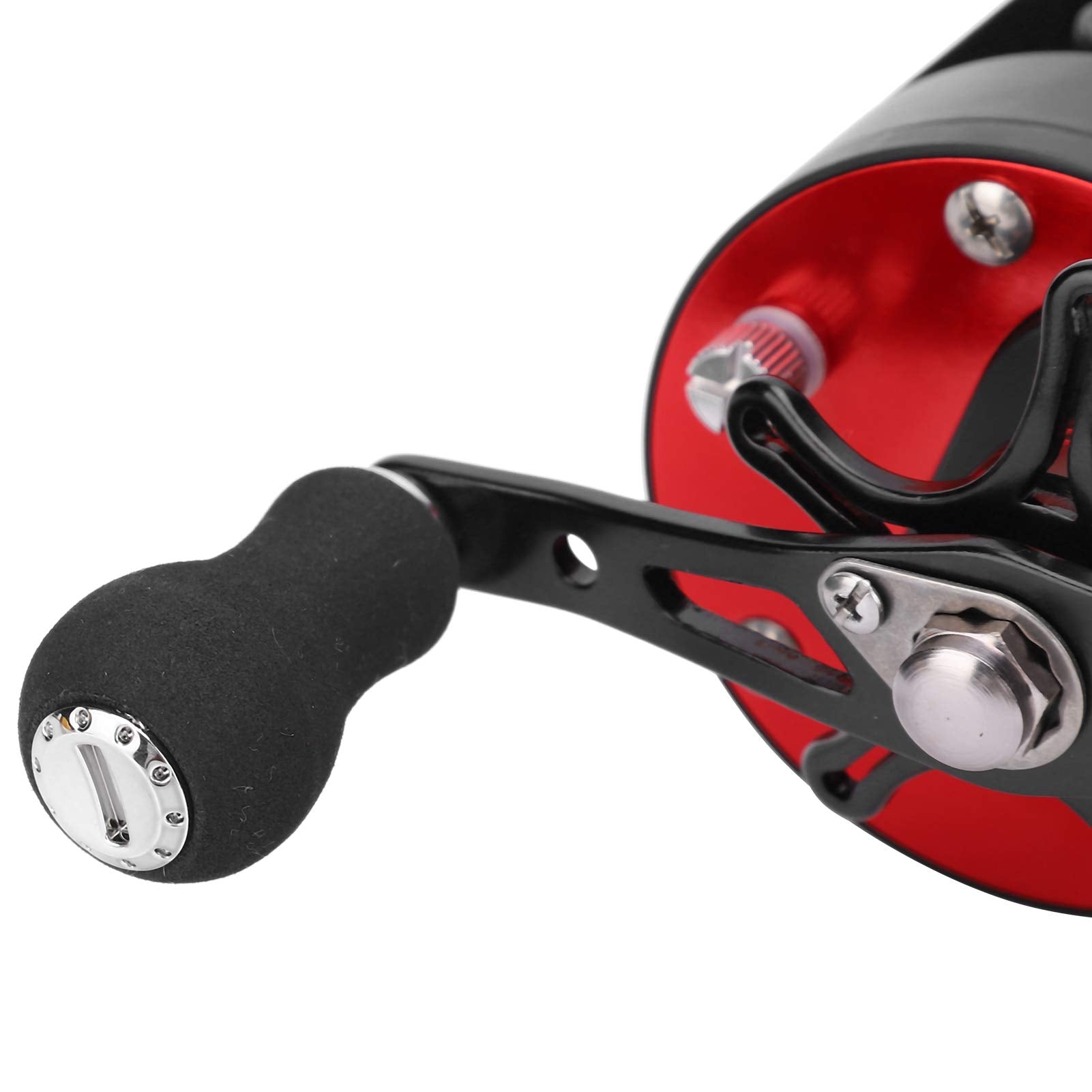 Acouto 56 Gear Io reel side view left-hand to show ergonomic handle
