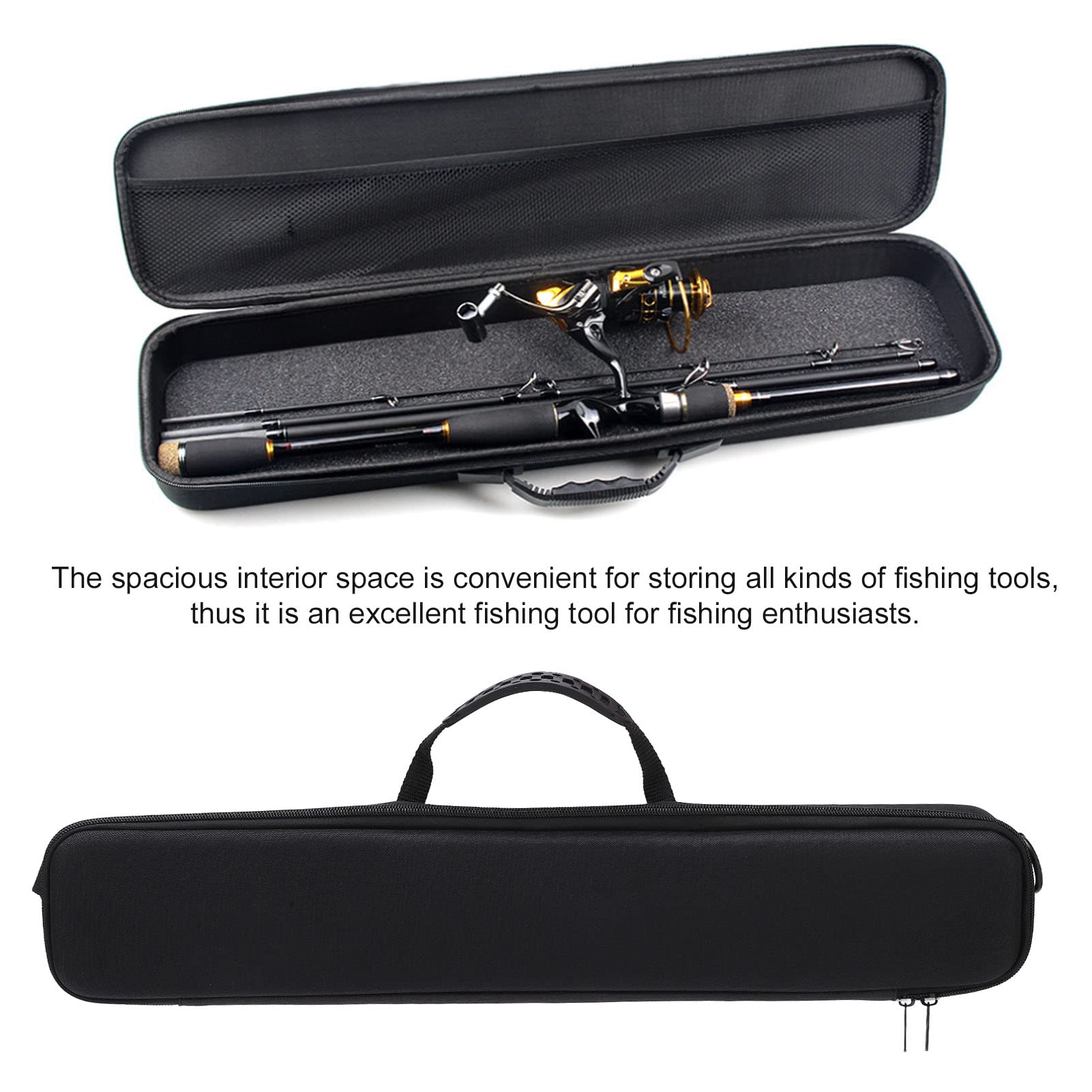 Acouto rod holder bag with shoulder strap for easy transport.