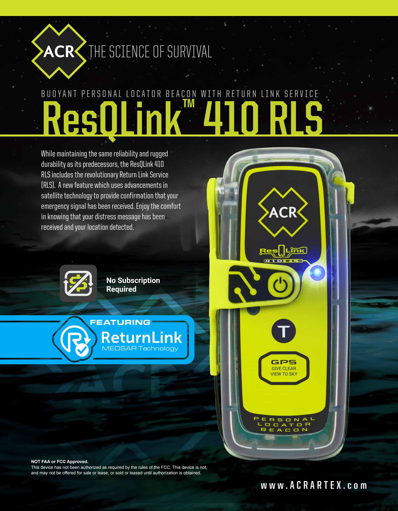 ACR ResQLink kit opened showing compact safety essentials
