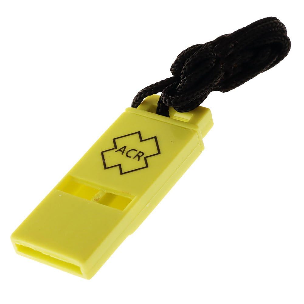 ACR Res-Q Whistle dual-tone sound carries far for outdoor signaling.