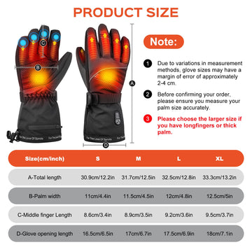 Acroutro heated gloves battery-indicator shows remaining power at a glance.