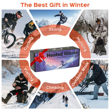 Acroutro heated gloves wearing setup demonstrates versatile use for skiing and commuting.