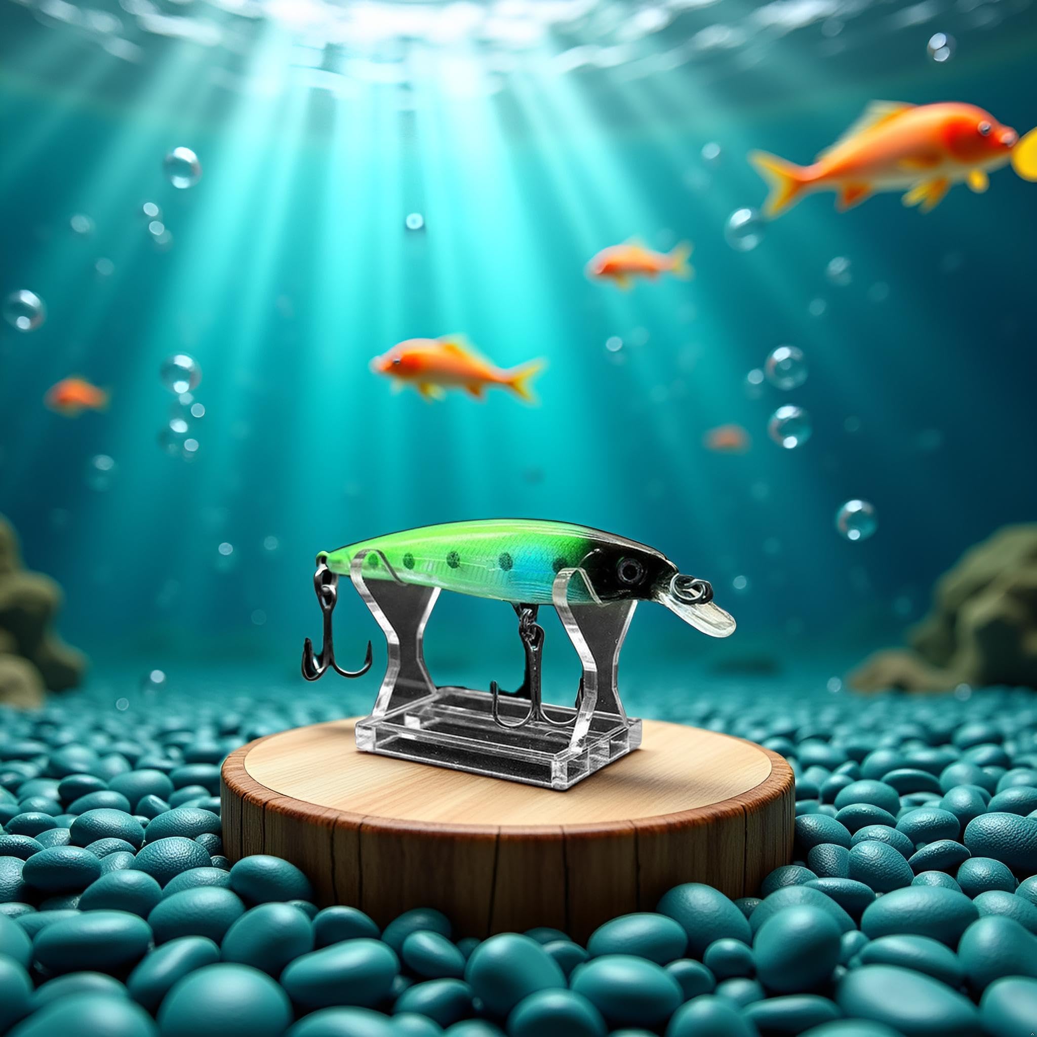 Each stand stands about 5 inches tall for larger baits.