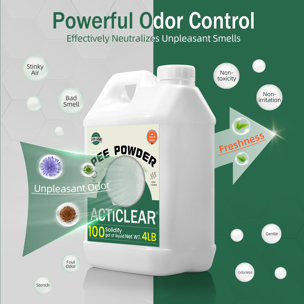 ACTICLEAR Pee Powder Gel's compact size fits tight camping packs.
