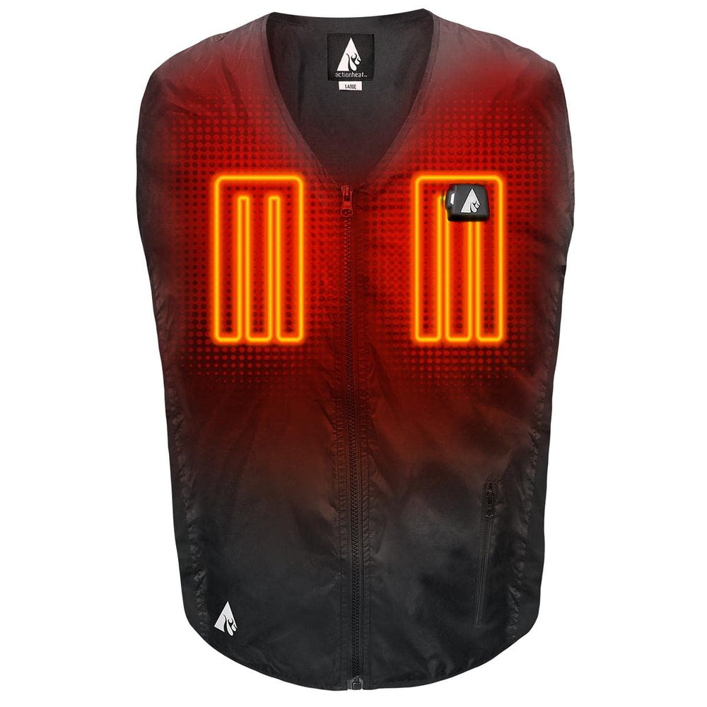 ActionHeat 5V heated vest liner chest panel warms your core on chilly mornings.