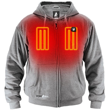 ActionHeat 5V heavyweight hoodie front view showing tri-zone heat for core warmth