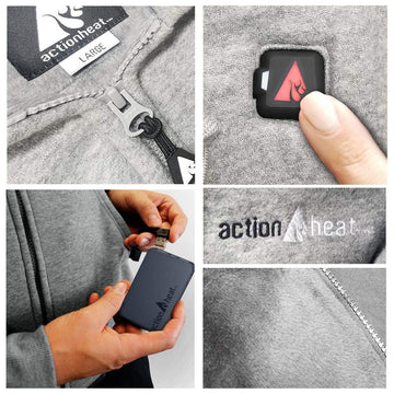 ActionHeat hoodie zip closure designed for easy on/off while staying warm