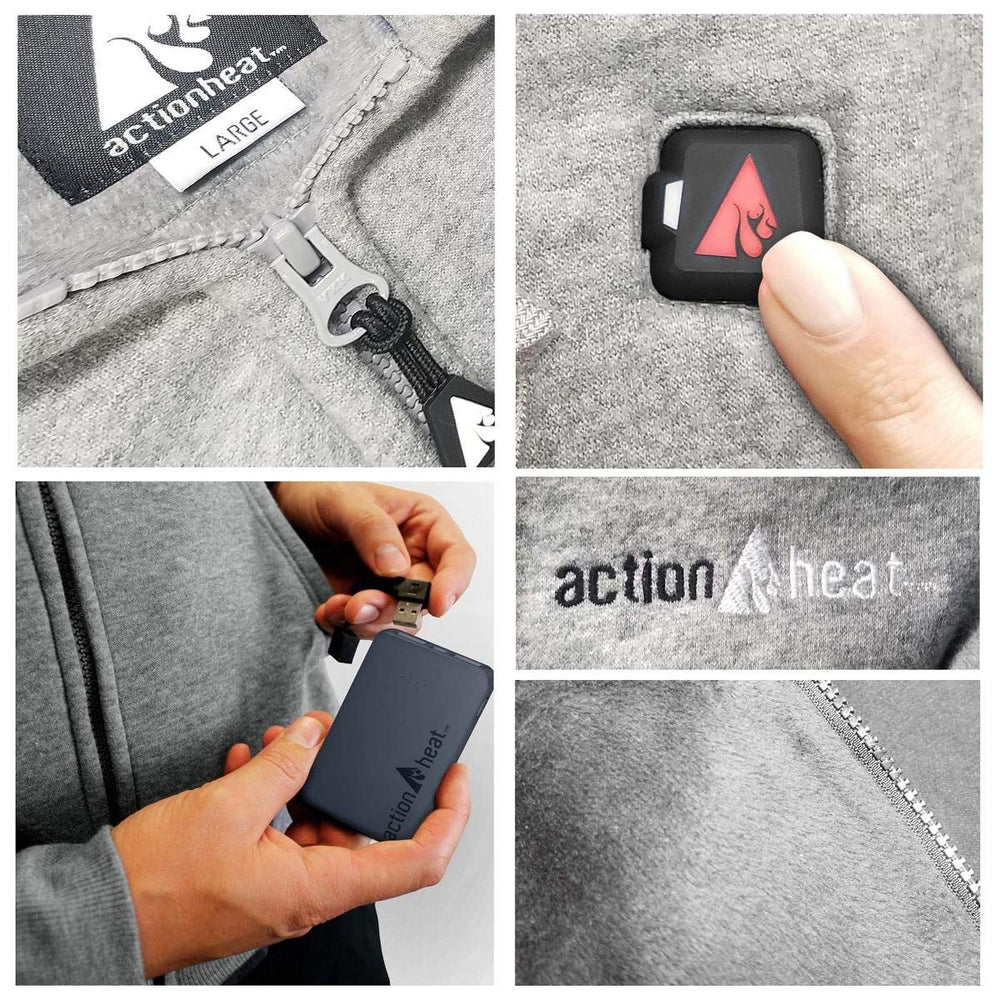 ActionHeat hoodie zip closure designed for easy on/off while staying warm