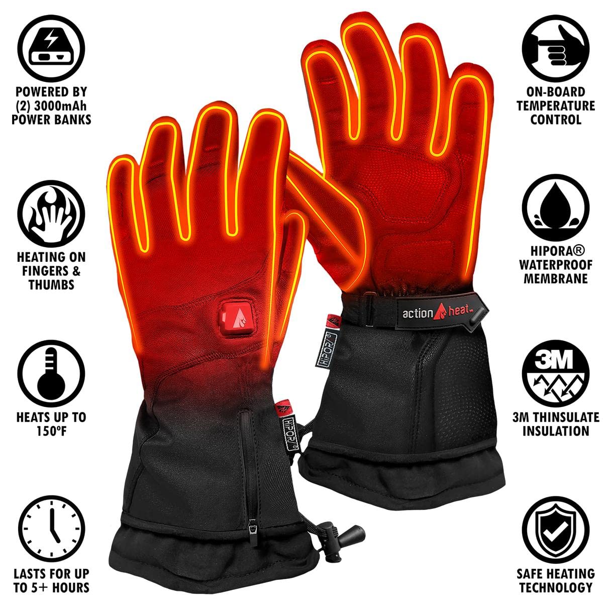 ActionHeat black gloves provide reliable warmth for urban commutes.