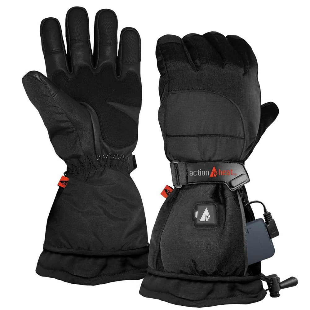 ActionHeat heated gloves show finger and thumb heating fibers for targeted warmth.