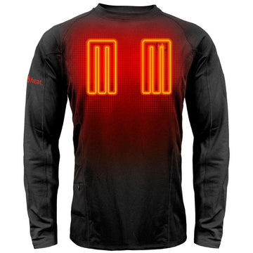 ActionHeat heated thermals for men, front view, three-zone warmth for outdoor comfort.