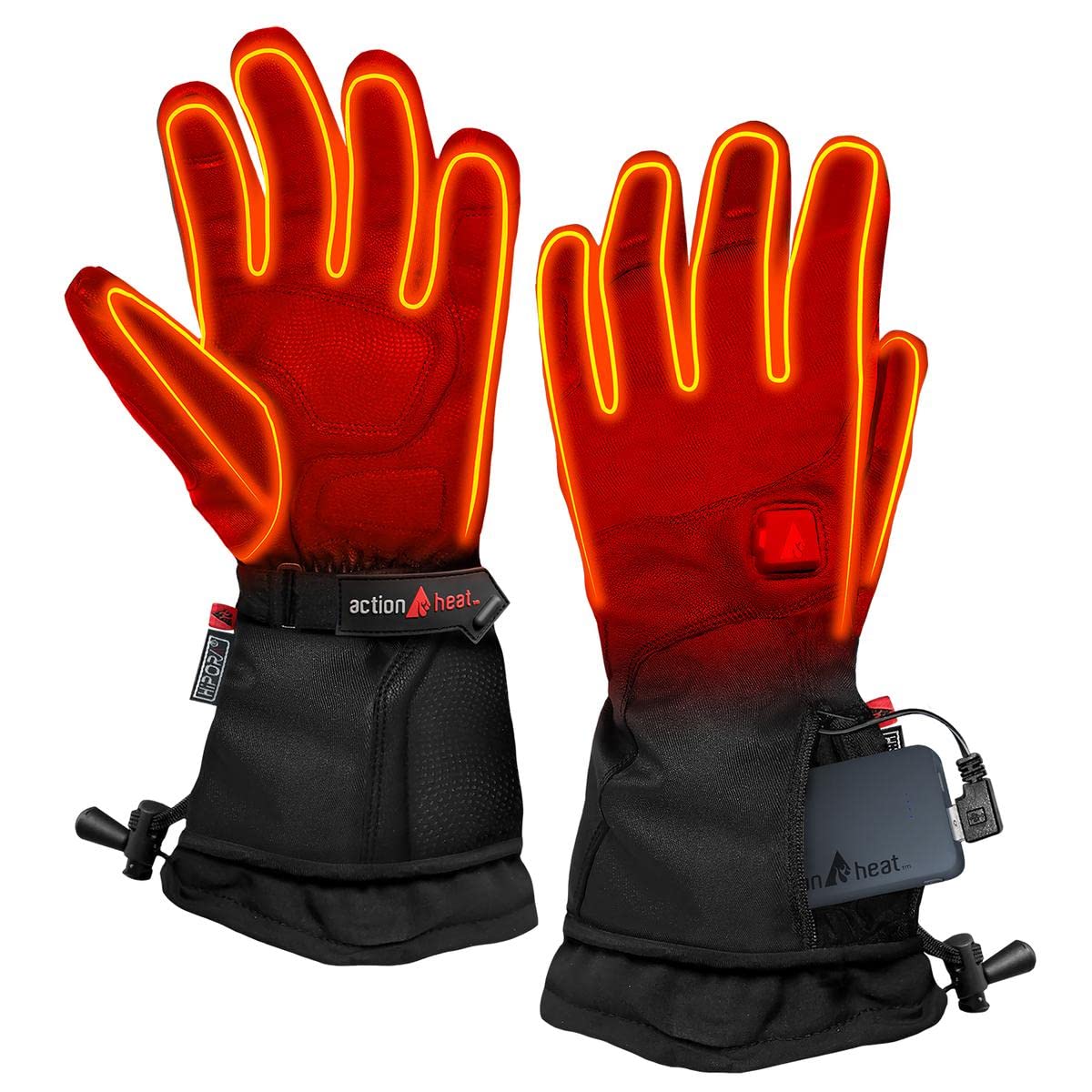 ActionHeat Mens 5V Premium Heated Gloves front view for outdoor warmth and dexterity.
