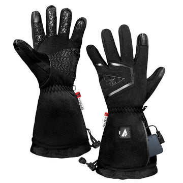 ActionHeat softshell gloves with waterproof pocket for secure battery storage.