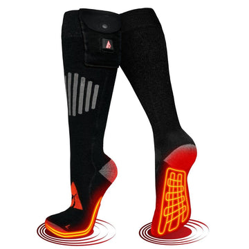 Unisex-fit ActionHeat heated socks ready for cold outdoor activities.