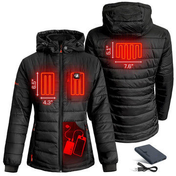 ActionHeat women's 5V heated jacket outer shell fabric offering wind protection and comfort