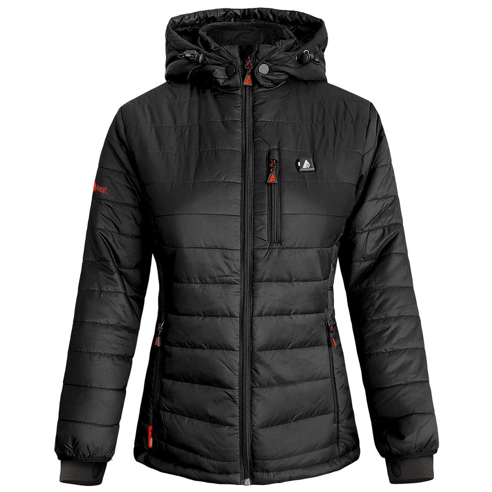 ActionHeat women's 5V heated jacket tri-zone heaters showing core warmth coverage