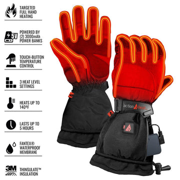 ActionHeat women's heated gloves brushed polyester lining for soft warmth
