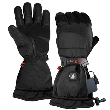 ActionHeat women's heated gloves close-up of faux suede palm for durability