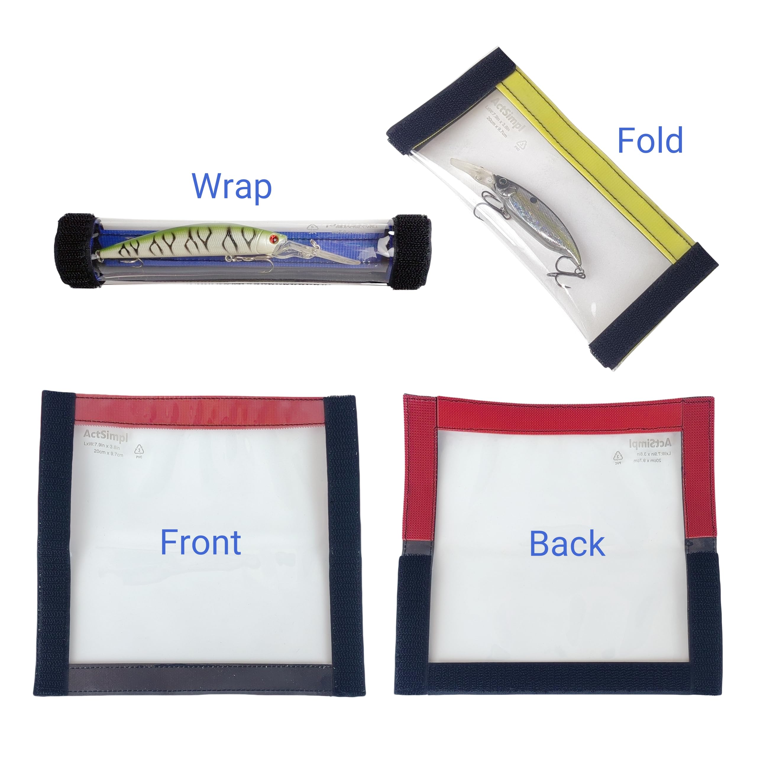 3-pack set of lure wraps and hook covers