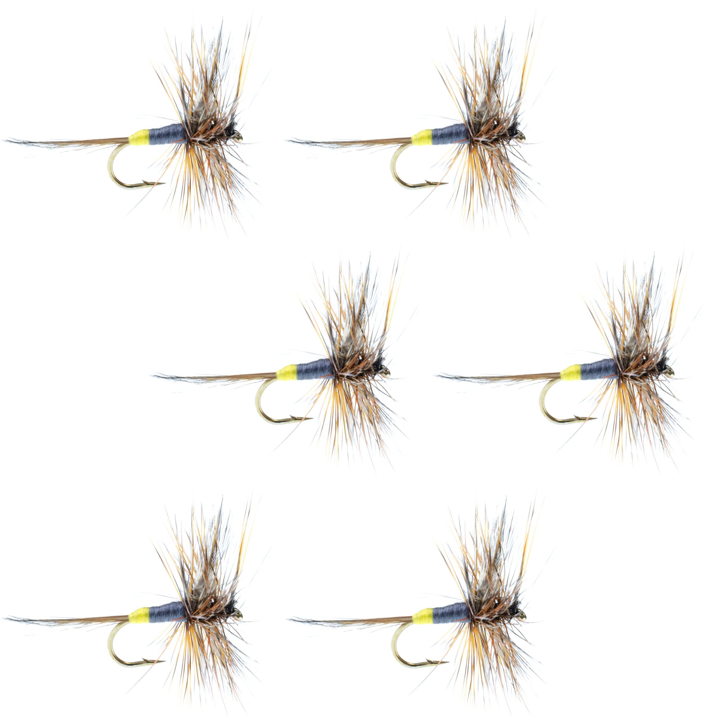 Adams Female Classic dry fly set – six size 12 flies
