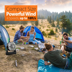 AddAcc camping fan 270-degree pivot directs airflow precisely