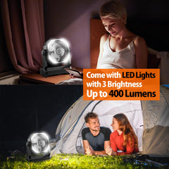 AddAcc camping fan 400-lumen LED light brightens tents and workspaces