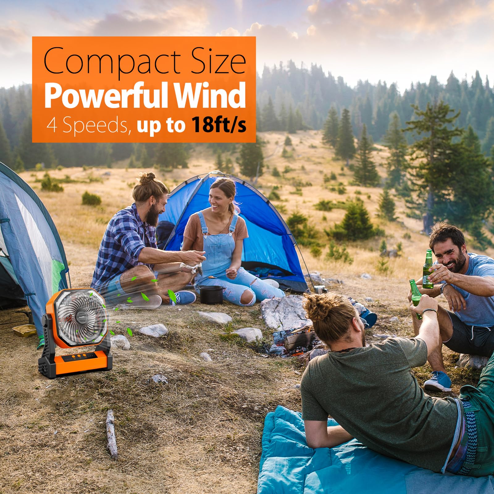 AddAcc fold-friendly base and 360° rotation suit tents, cars, and picnics