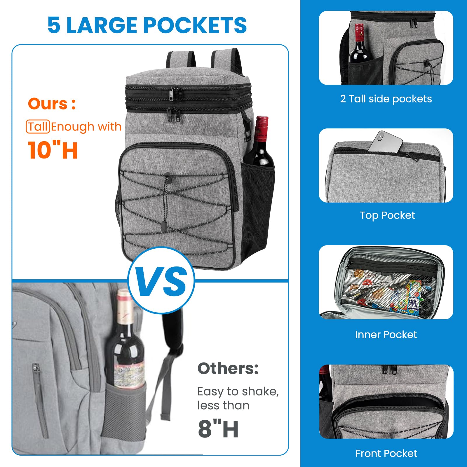 ADDIMOR ergonomic padded straps ease carrying on long day trips