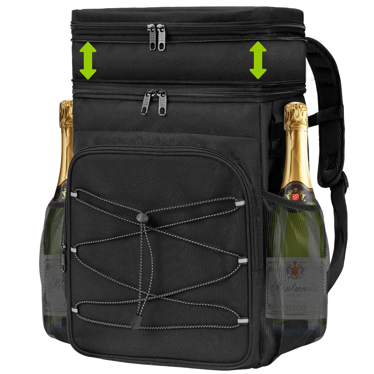 ADDIMOR Expandable Cooler Backpack front view keeps drinks cold on outdoor trips