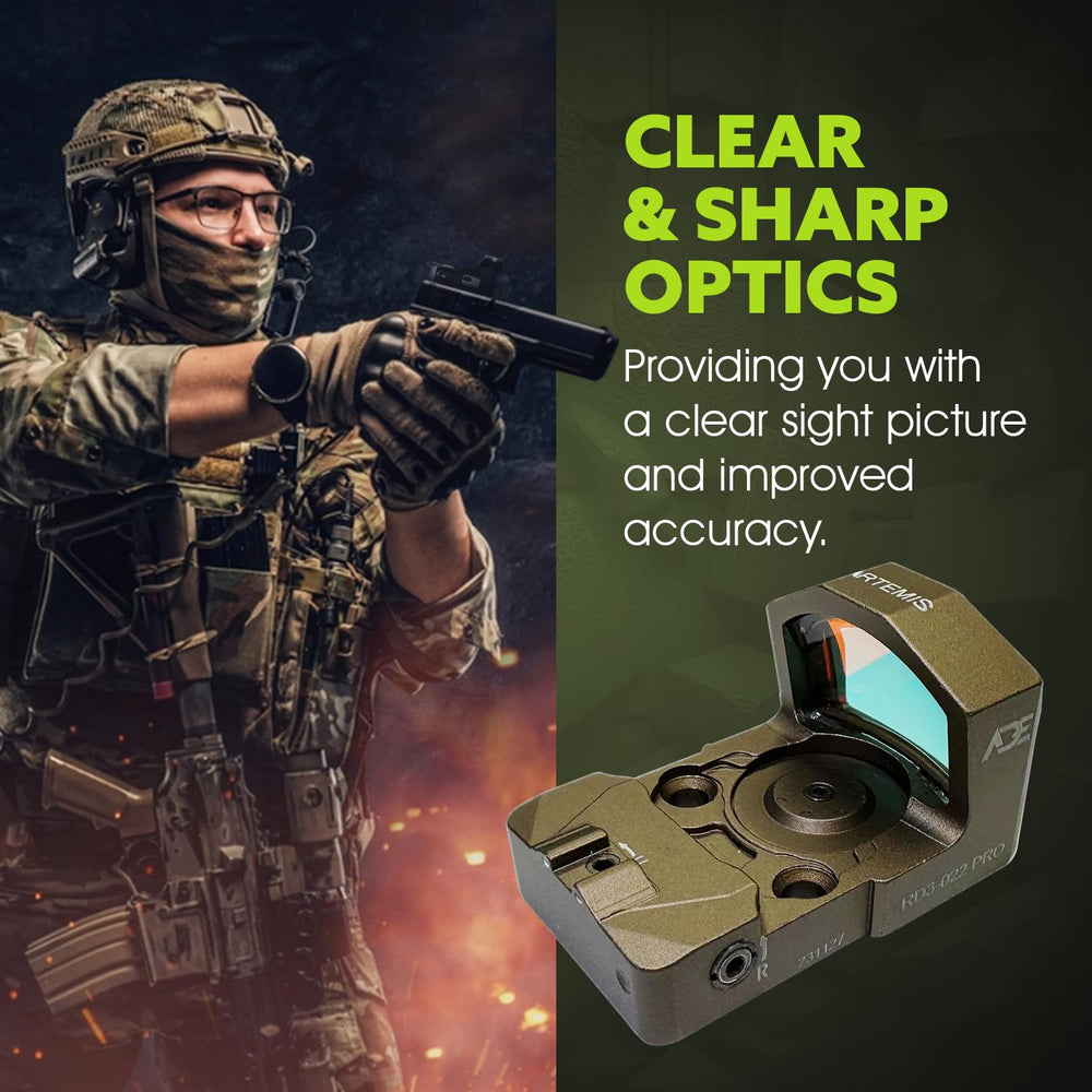 RD3-022 Artemis PRO flat dark earth finish complements tactical gear.