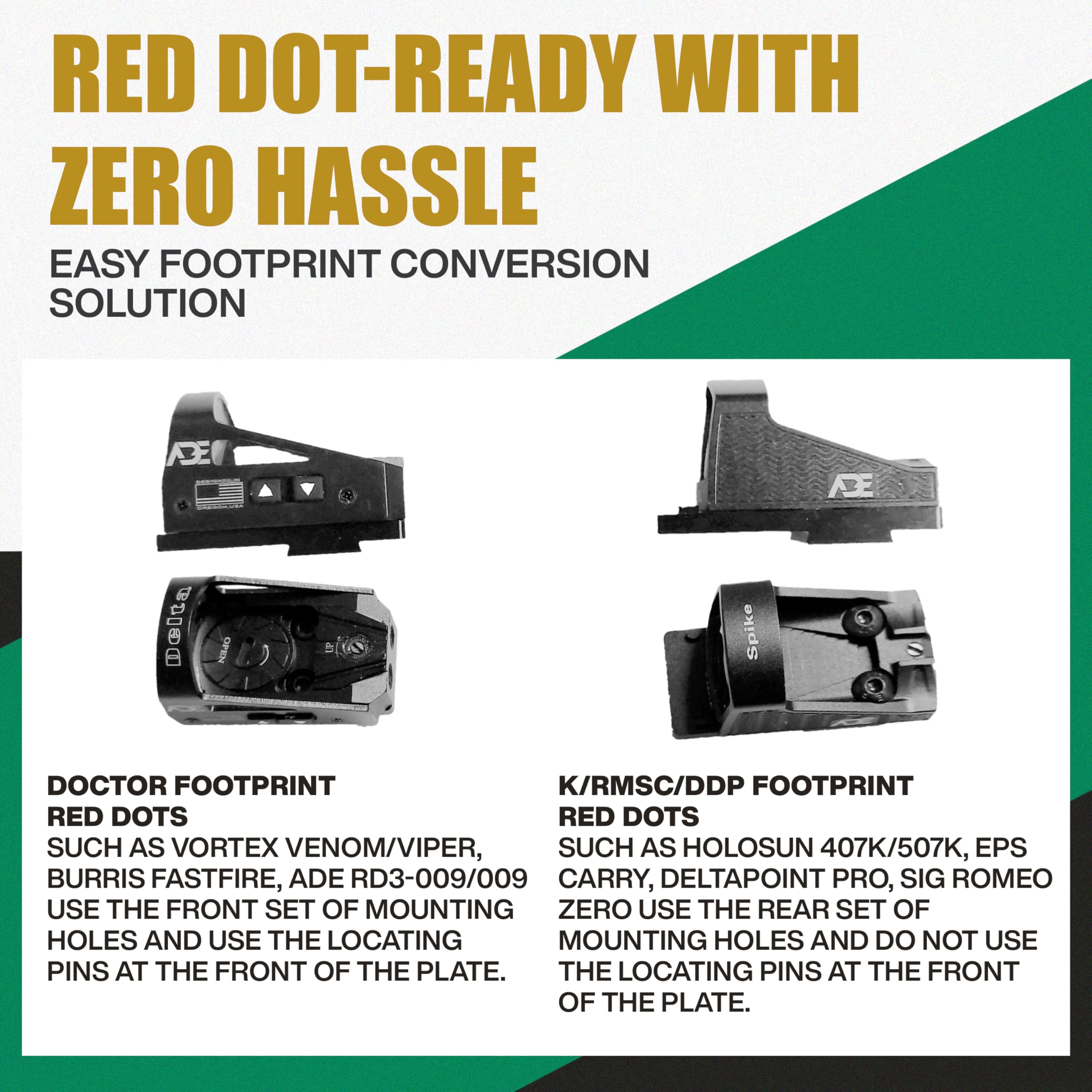 ADE Delta RD3-012 zeroable optic with simple adjustments for reliable accuracy.