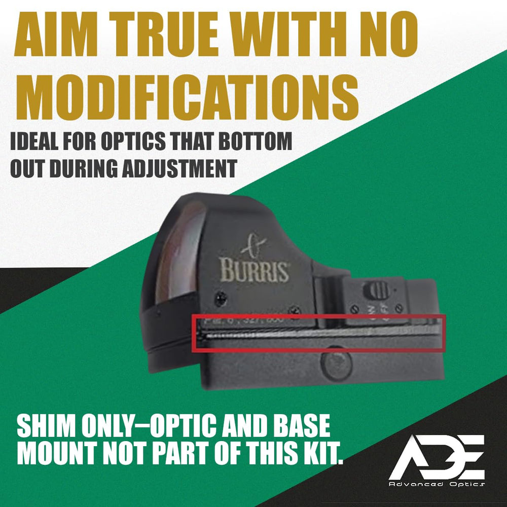 Ade Advanced Optics Delrin Shims improve Holosun 407K/507K alignment and stability.