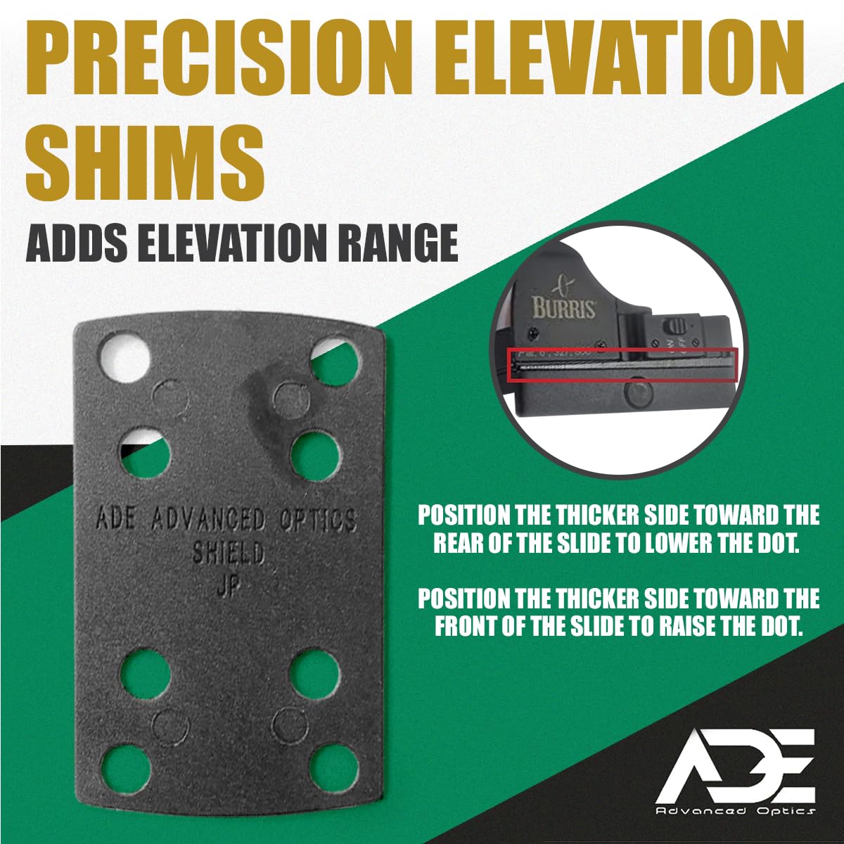 Ade Advanced Optics Delrin Shims maintain Romeo Zero zero with stable support.