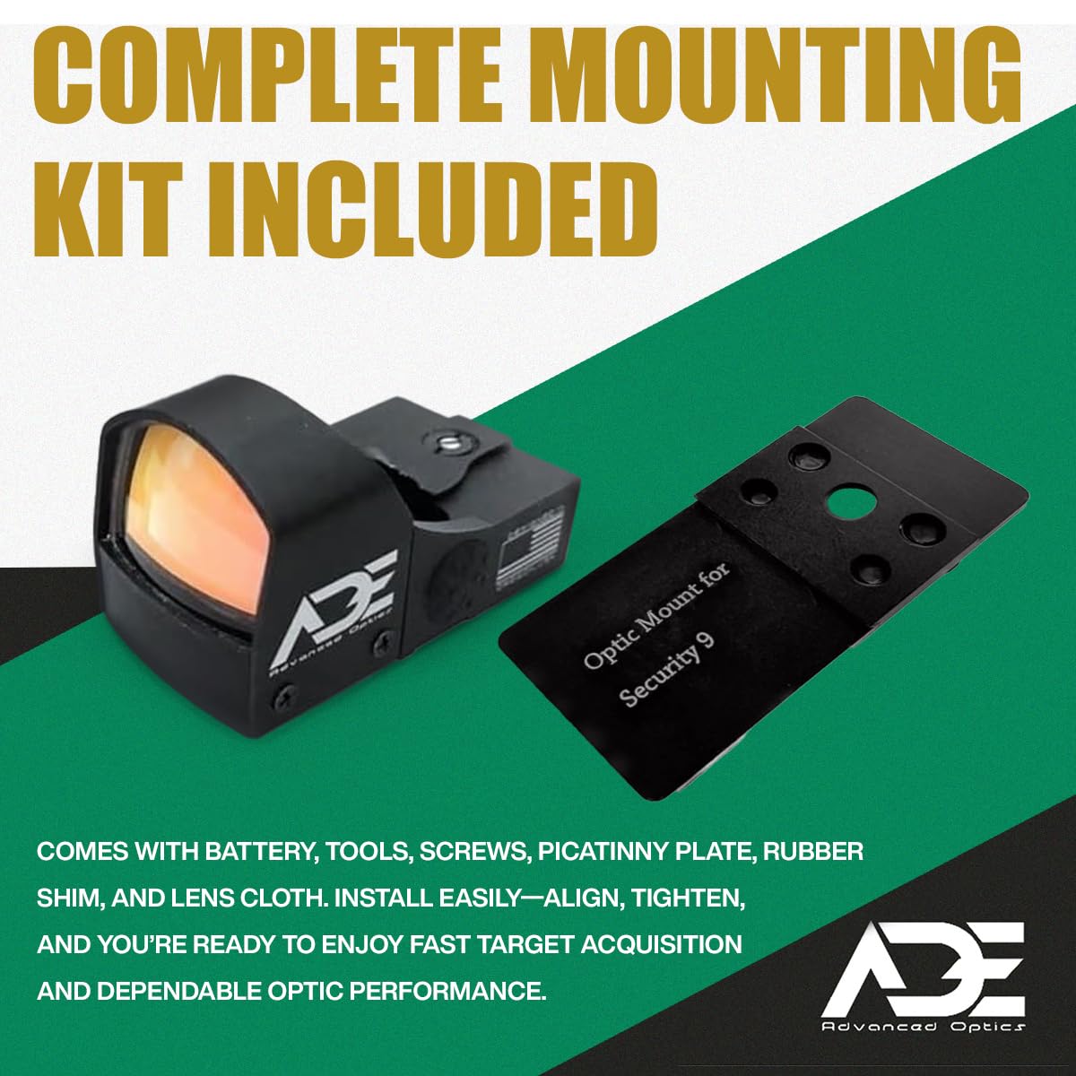 Rugged aluminum body stands up to recoil and keeps zero.